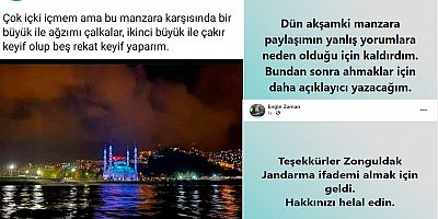 Sosyal medyadan cami manzaralı alkol paylaşımı yaptı, jandarma ifadesini aldı