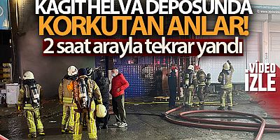 Sultanbeyli'de kağıt helva deposu 2 saat arayla tekrar yandı