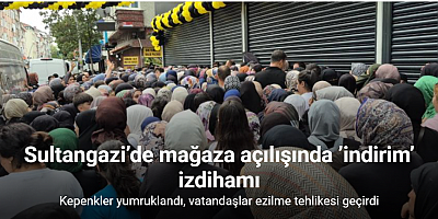 Sultangazi’de mağaza açılışında ’indirim’ izdihamı
