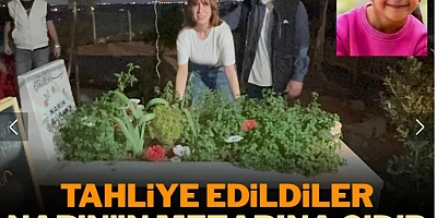 Tahliye oldular, Narin Güran'ın mezarına gidip ağlayarak dua ettiler
