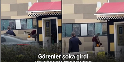 Taksi bulamayınca durağı böyle dağıttı, görenler şoka girdi