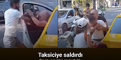 Taksiciye saldırdı, dayak yemekten zor kurtuldu: O anlar kamerada