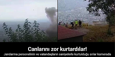 Taş ocağında gerçekleştirilen patlamalarda savrulan taşlardan canlarını zor kurtardılar