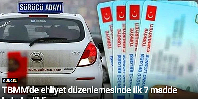 TBMM'de ehliyet düzenlemesinde ilk 7 madde kabul edildi