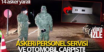 Tekirdağ'da otomobil ile askeri personel servisi çarpıştı: 14 asker yaralı