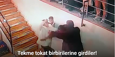 Tekme tokat birbirilerine girdiler; o anlar kamerada