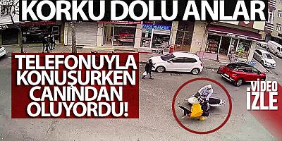Telefonla konuşurken yolun karşısına geçmeye çalışan kadına motosiklet çarptı