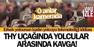 THY uçağında yolcular arasında kavga: O anlar kamerada