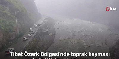 Tibet Özerk Bölgesi'nde toprak kayması