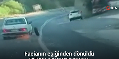 Tofaş Şahin’in seyir halindeyken tekeri koptu, facianın eşiğinden dönüldü: O anlar kamerada