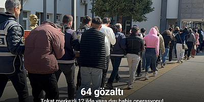 Tokat merkezli 12 ilde yasa dışı bahis operasyonu: 64 gözaltı