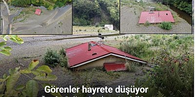 Toprağa gömülen evin sadece çatısı gözüküyor: Görenler hayrete düşüyor