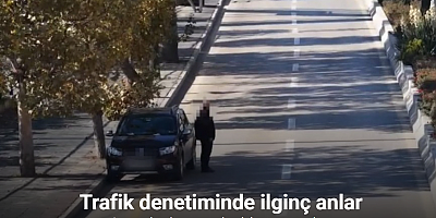 Trafik denetimindeki ilginç anlar dron kamerasında: Aracını bırakıp yaya olarak kaçmaya çalıştı