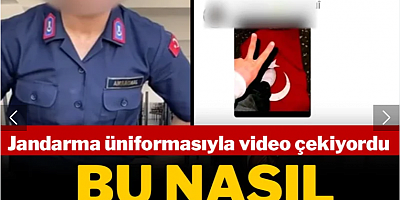 Türk Bayrağı'na ayak basılan paylaşımı beğenen jandarma üniformalı gözaltına alındı!