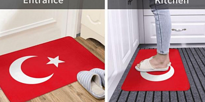 Türk bayrağına büyük hakaret! Paspas olarak satışa sundular