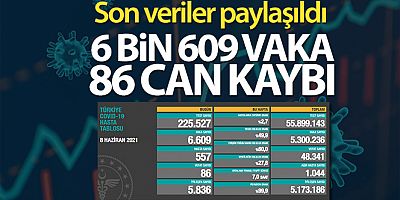 Türkiye'de son 24 saatte 6.609 koronavirüs vakası tespit edildi
