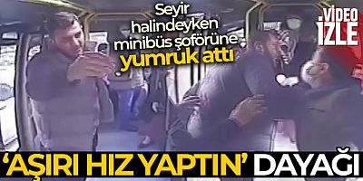 Tuzla'da minibüs şoförüne 'aşırı hız yaptın' dayağı kamerada
