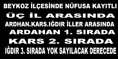 Üç İl Arasında Beykoz Nüfusunda Ardahanlılar Çoğunlukta