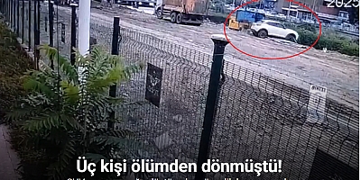 Üç kişi ölümden dönmüştü: SUV aracın ırmağa düştü anlar güvenlik kamerasında