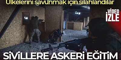 Ukrayna'da cepheye gidecek sivillere askeri eğitim veriliyor