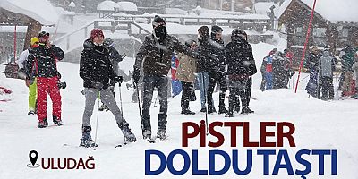 Uludağ'da hafta sonu yoğunluğu pistler doldu taştı