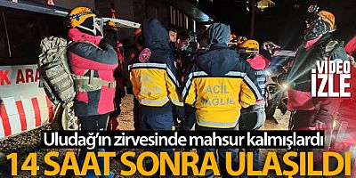 Uludağ'ın zirvesinde mahsur kalan 3 amatör dağcıya 14 saat sonra ulaşıldı