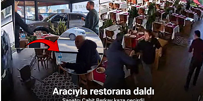 Ünlü sanatçı Cahit Berkay, kullandığı araçla restorana daldı