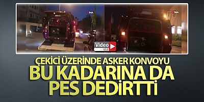 Üsküdar'da çekici üzerinde asker konvoyu bu kadarına da pes dedirtti