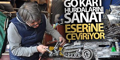 Üsküdar'da go kart hurdalarını sanat eserine çeviriyor