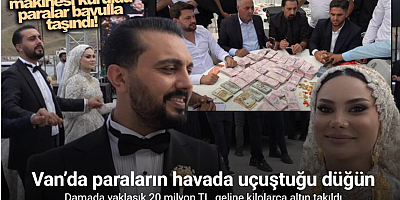 Van’da paraların havada uçuştuğu düğün: Damada yaklaşık 20 milyon TL, geline kilolarca altın takıldı