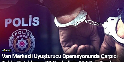 Van Merkezli Uyuşturucu Operasyonunda Çarpıcı Tablo: Tutuklanan 98 Şüphelinin 664 Suç Kaydı Bulundu