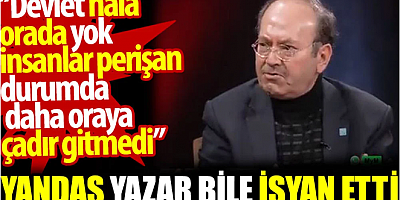 Yandaş yazar bile isyan etti: Devlet hala orada yok insanlar perişan durumda daha oraya çadır gitmedi
