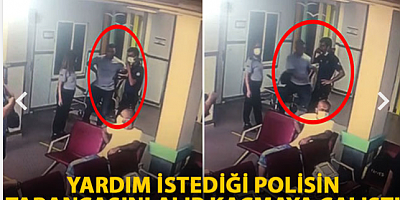 Yardım istediği polisin tabancasını alıp kaçmaya çalıştı