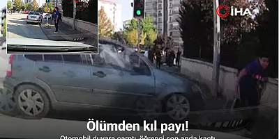 Yaya geçidinde bekleyen öğrenci ölümden kıl payı kurtuldu