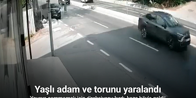 Yayaya çarpmamak için direksiyonu kırdı, kaza böyle geldi