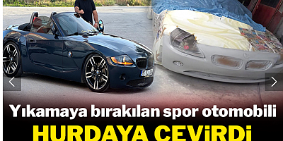 Yıkamaya bırakılan spor otomobili hurdaya çevirdi: 3 yıl hapis cezası aldı!
