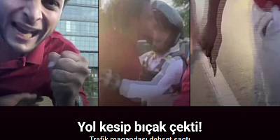 Yol kesip bıçak çekti, korku dolu anlar kameraya yansıdı