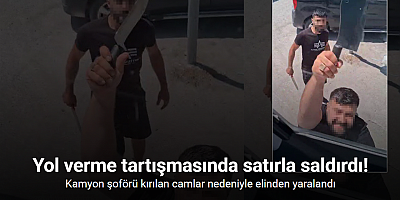 Yol verme tartışmasında satırla saldırdı