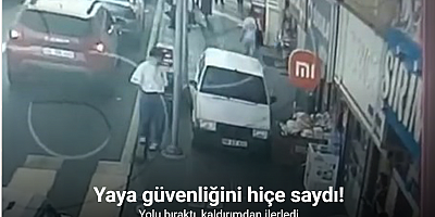 Yolu bıraktı, kaldırımdan ilerledi