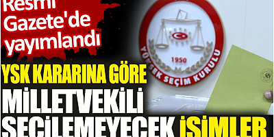 YSK kararına göre milletvekili seçilemeyecek isimler. Resmi Gazete'de yayımlandı