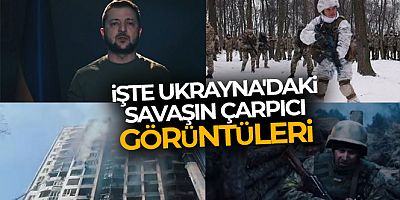 Zelenskiy, Ukrayna'daki savaşın çarpıcı görüntülerini yayınladı