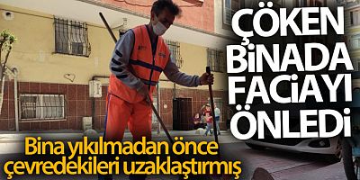 Zeytinburnu'nda bir temizlik görevlisi bina yıkılmadan önce çevredekileri uzaklaştırmış