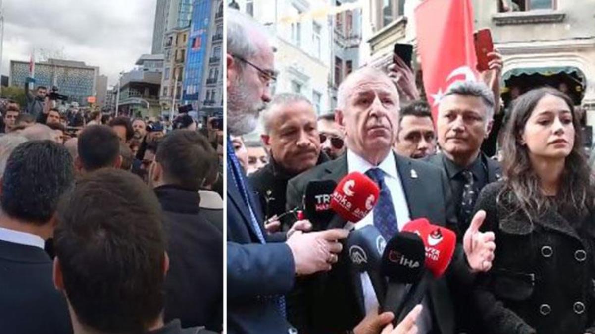 Taksim'de hareketli dakikalar! Özdağ ve beraberindeki heyet bölgeye alınmadı