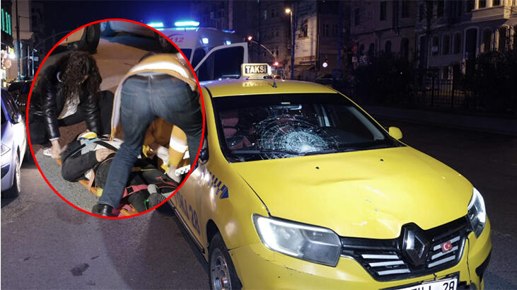Taksinin çarptığı yaya ağır yaralandı