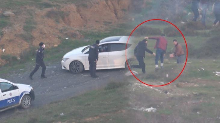 Tam o an! Polisi görünce kaçmaya başladılar