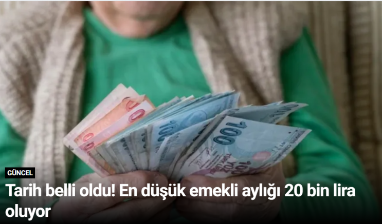 Tarih belli oldu! En düşük emekli aylığı 20 bin lira oluyor