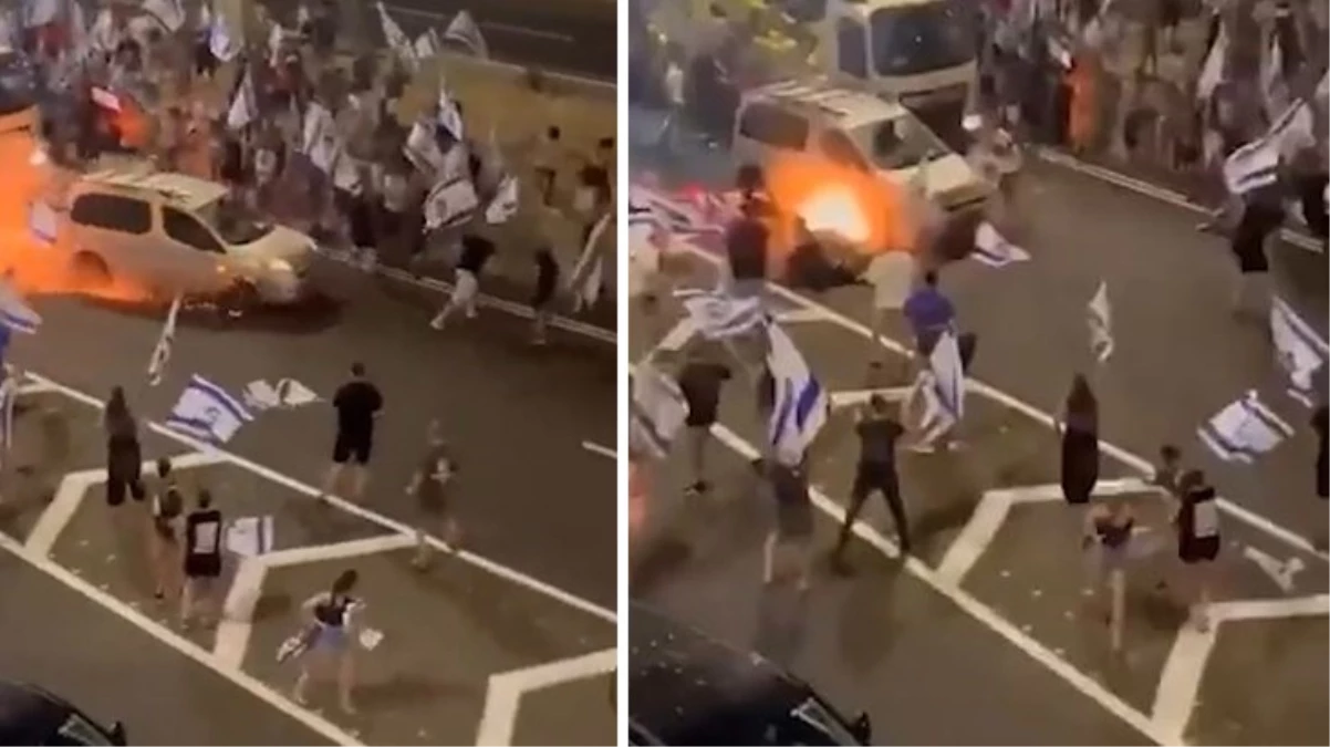 Tartışmalı yasanın onaylanması sonrası İsrail'de işler çığırından çıkıyor! Protestocuları böyle ezip geçti