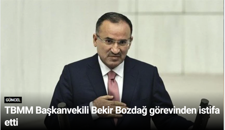 TBMM Başkanvekili Bekir Bozdağ görevinden istifa etti