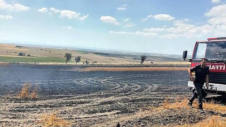 Tekirdağ'da buğday tarlasında yangın! 2 saat sonra söndürüldü