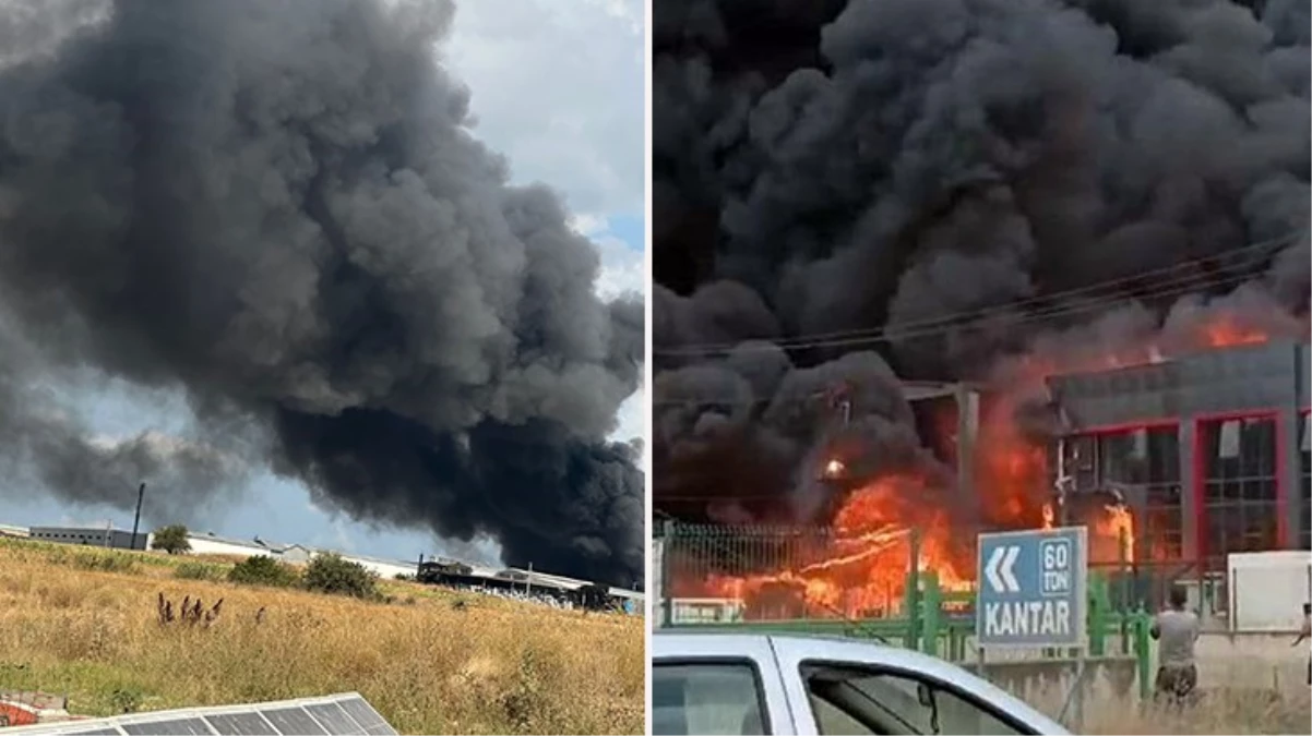 Tekirdağ'da kimya fabrikasında yangın! Peş peşe patlamalar oldu, gökyüzünü dumanlar kapladı